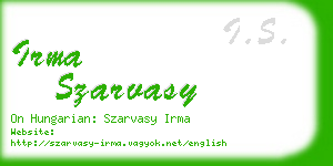 irma szarvasy business card